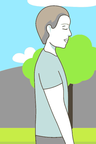 Animation of a cartoon person walking